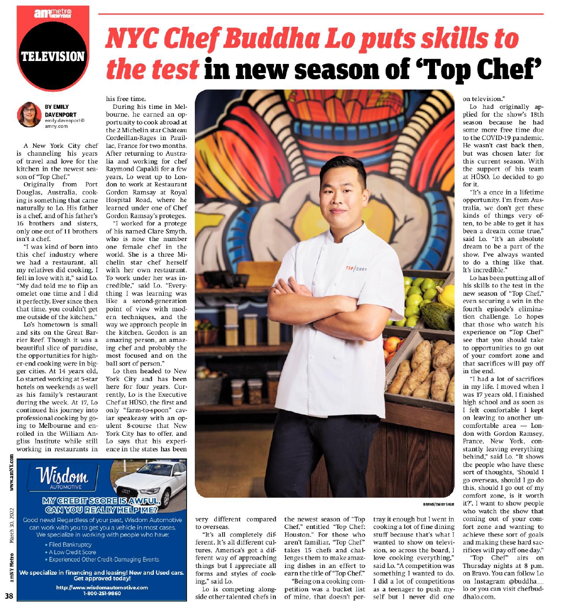 NYC Chef Buddha Lo put skills to the test in new season of 'Top Chef'