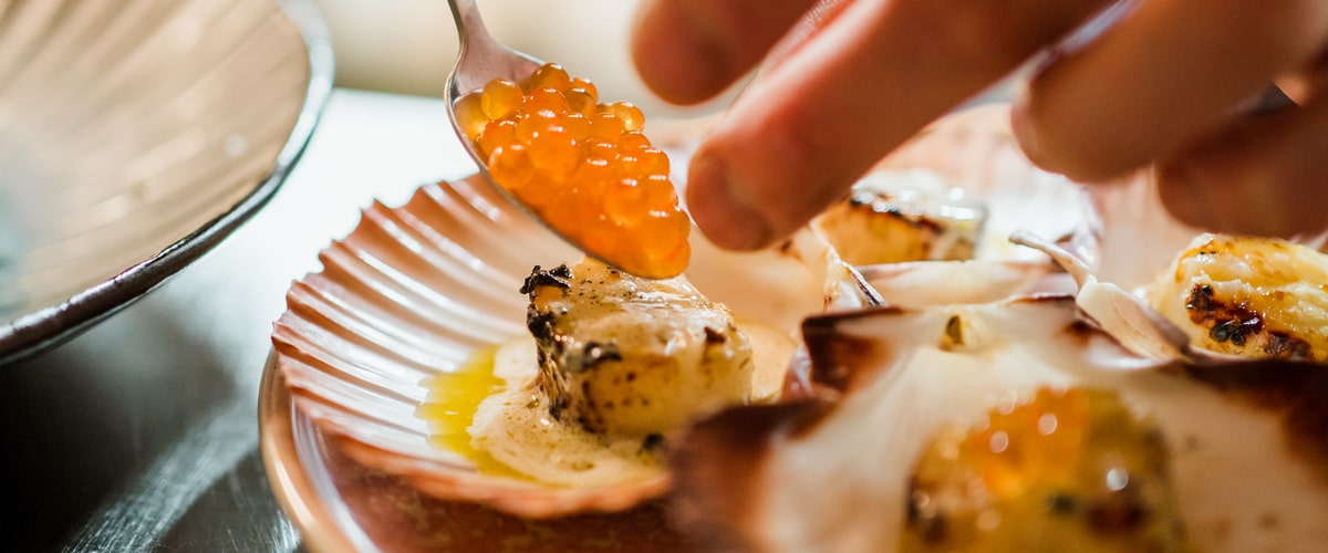 The use of caviar in gourmet cuisine, including molecular gastronomy