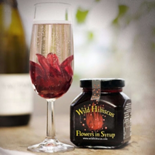 Blooming Champagne Cocktail with Wild Hibiscus
