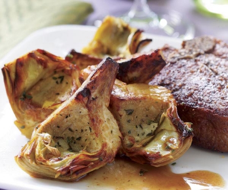 Pan-Seared Artichokes with Sherry Vinegar & Thyme