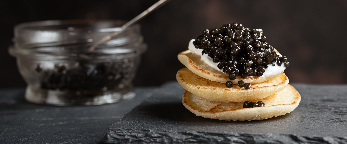 Caviar pancakes