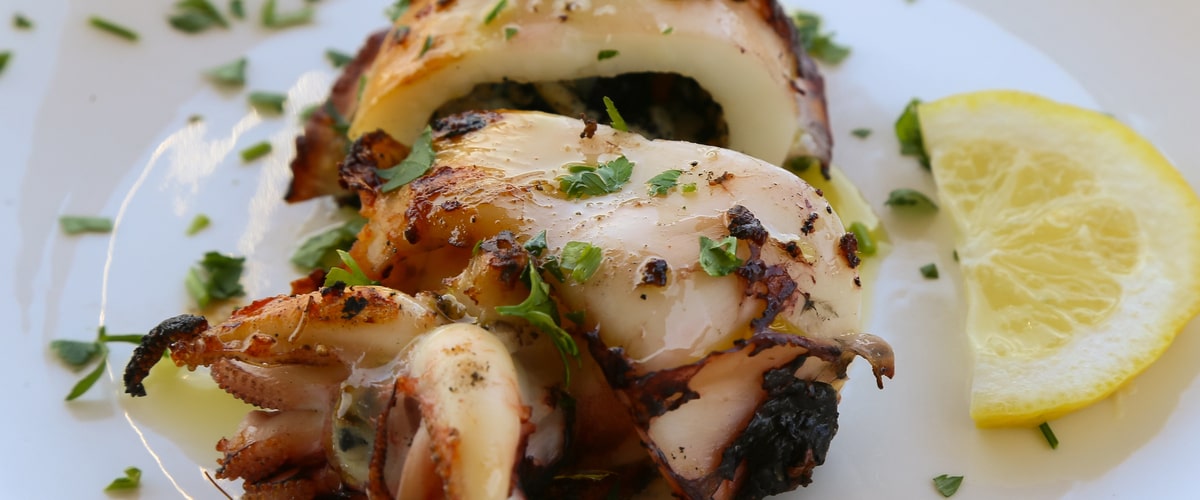 Grilled Cuttlefish with Lemon and Herbs Recipe