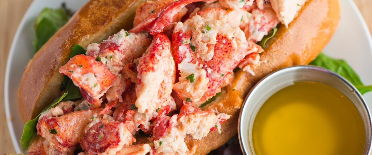lobster roll with herb butter