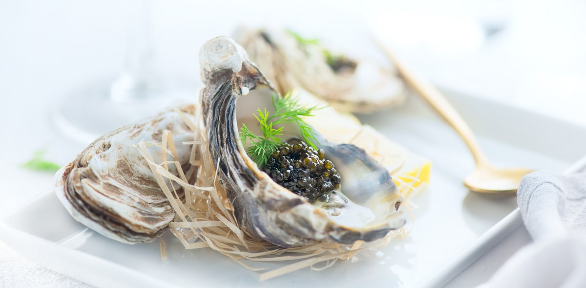Oysters Rockefeller with Sevruga Caviar