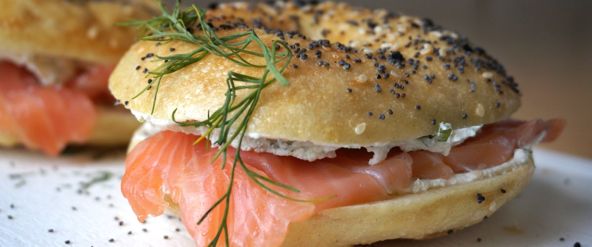 Smoked Salmon and Cream cheese bagels