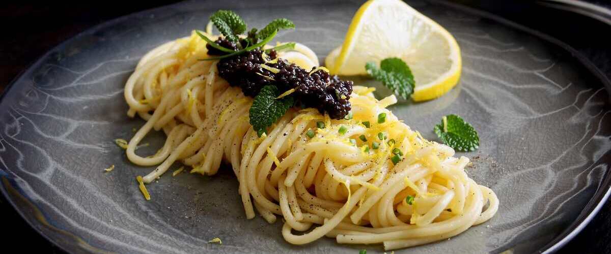 pasta with caviar