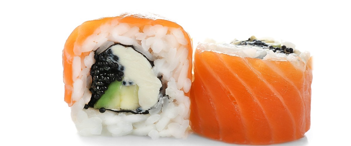 sushi with caviar