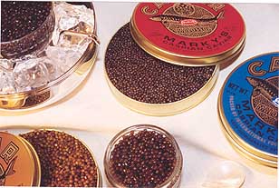 Tins full of Marky's Caviar are shown in this undated handout photo. Mark Zaslavsky, president of Marky's Caviar, believes he can be the first in the nation to farm-raise one of the world's rarest and most expensive delicacies, beluga caviar. AP Photo/Marky's Caviar