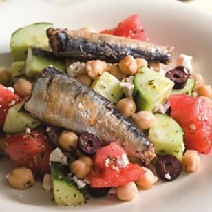 sardines greek salad
